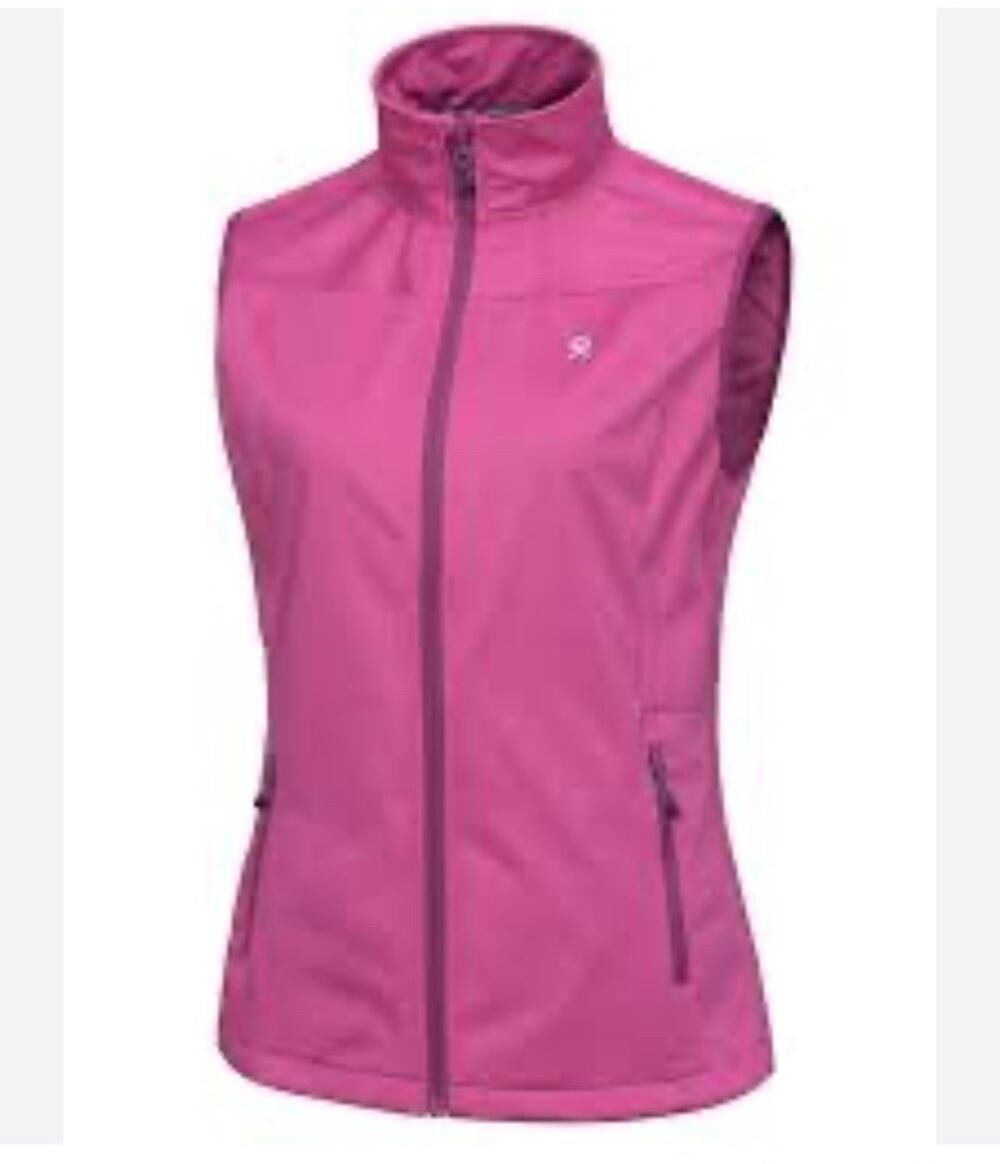 Little Donkey Andy Women M Pink Softshell Vest Full Zip Lightweight Outdoor Hike